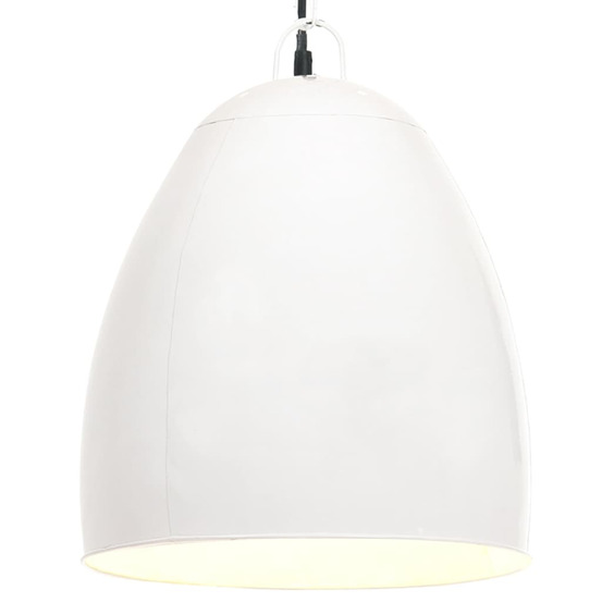 Lampe suspendue industrielle 25 w blanc rond 42 cm e27