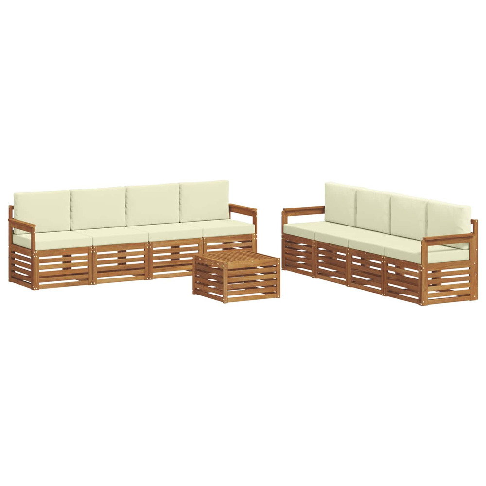 Ensembles de canapés avec coussin 9 pcs naturel et crème