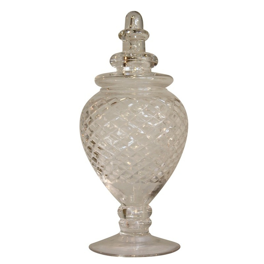 Bocal sur base verre diamant 21x10cm