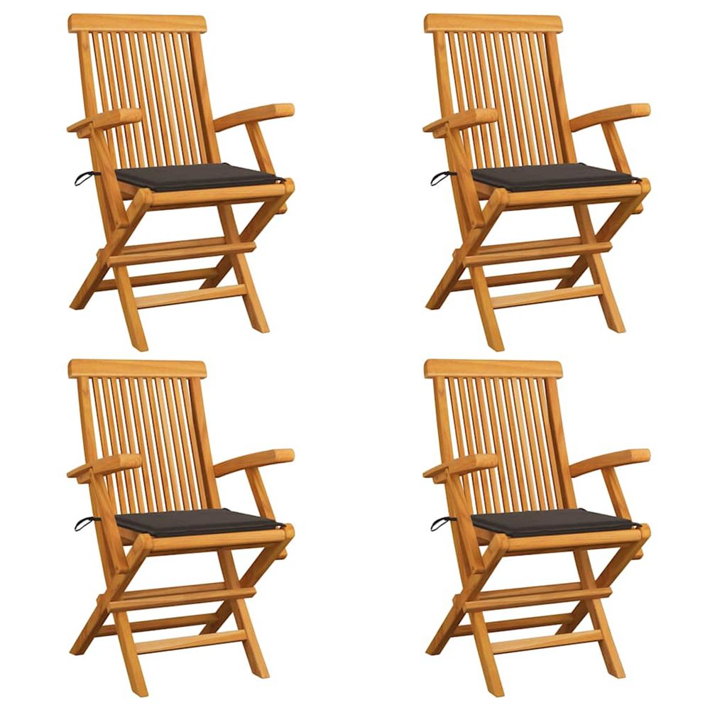 Chaises de jardin avec coussins taupe