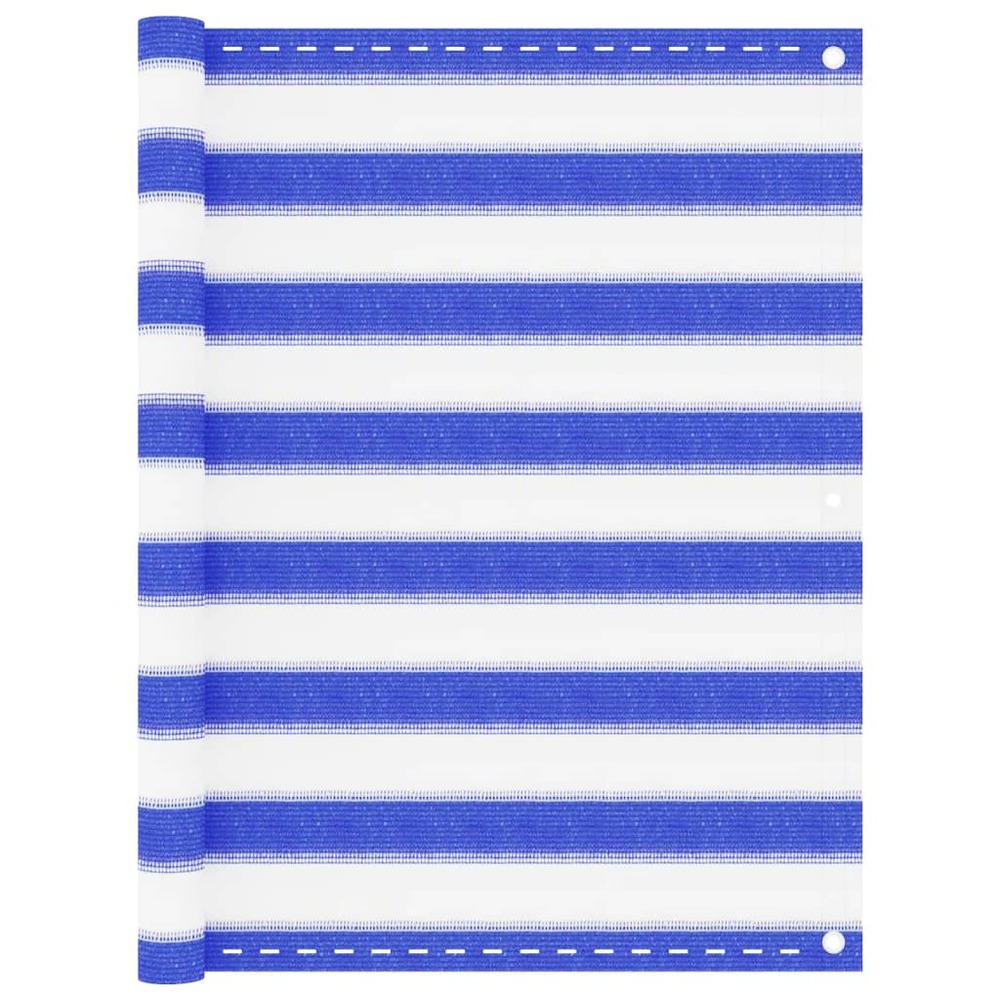 Écran de balcon brise pare vue protection confidentialité 90 x 400 cm pehd bleu et blanc