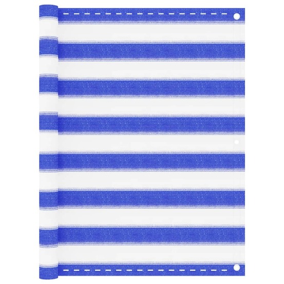 Écran de balcon brise pare vue protection confidentialité 90 x 400 cm pehd bleu et blanc