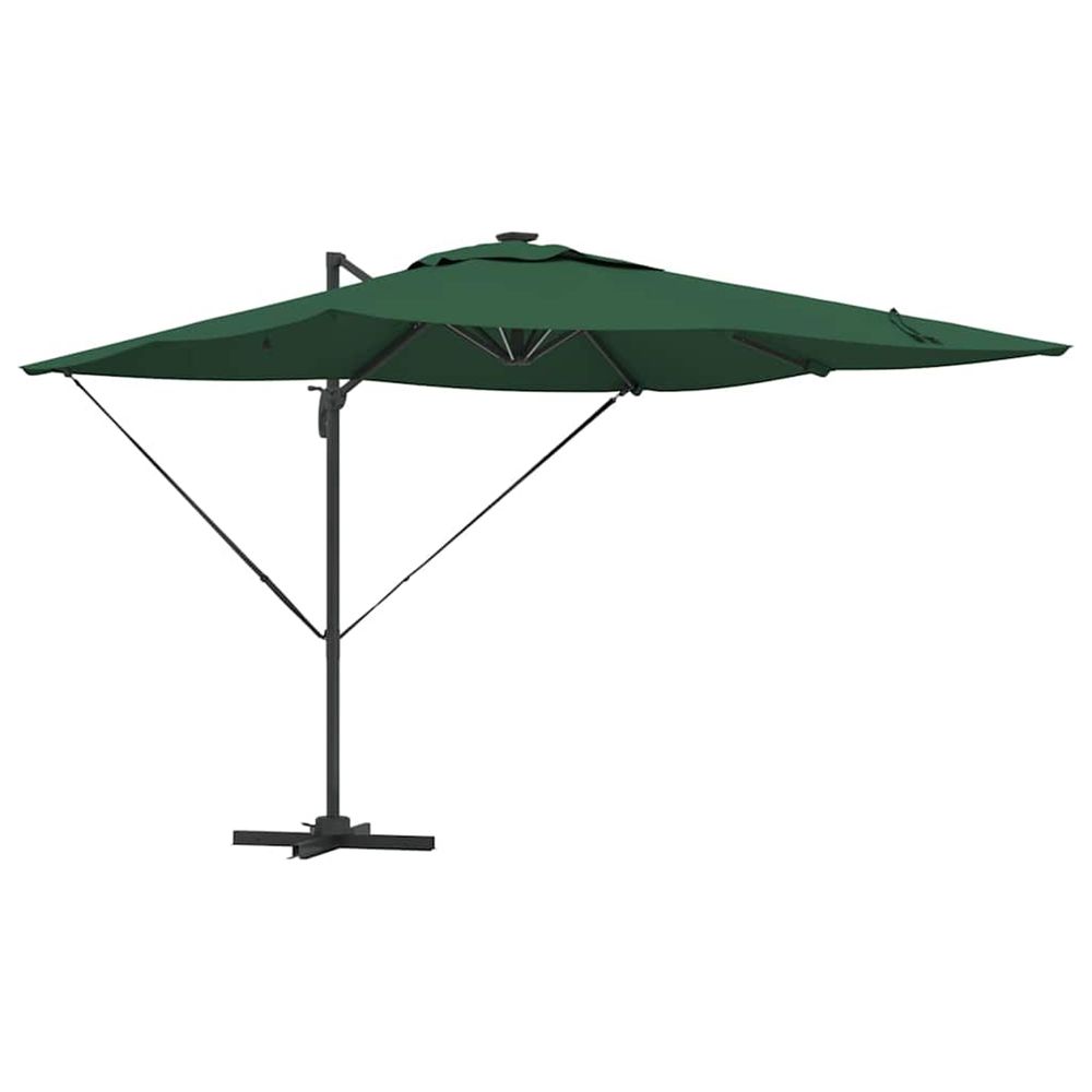 Parasol vert 286 x 284 x 270 cm aluminium et polyester