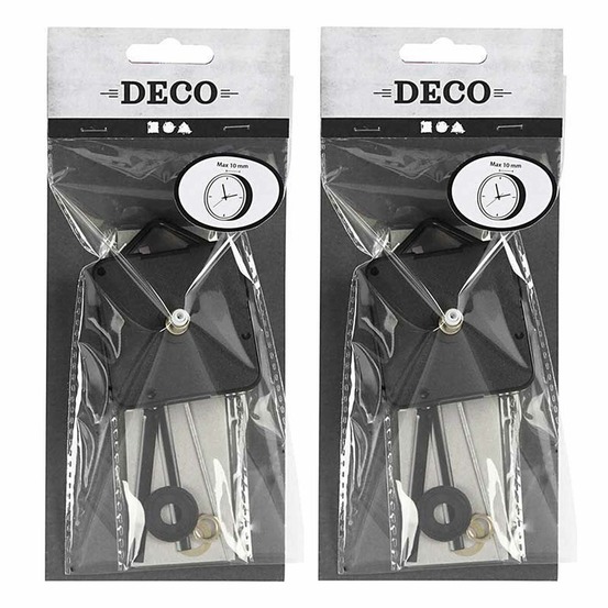 2 mécanismes d'horloge avec aiguilles - max. 10 mm