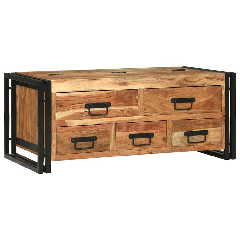 Table basse marron 90 x 50 x 38 cm bois d'acacia massif