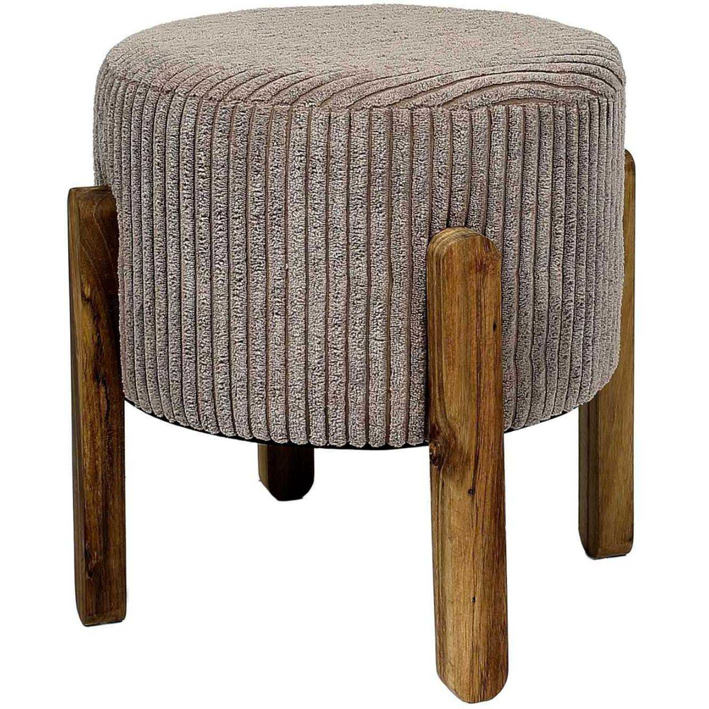Tabouret en velours côtelé scott taupe