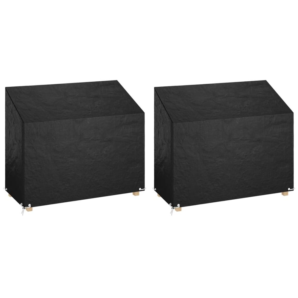 Housses de banc de jardin 2 pcs 8 œillets 160x70x70/88 cm pe