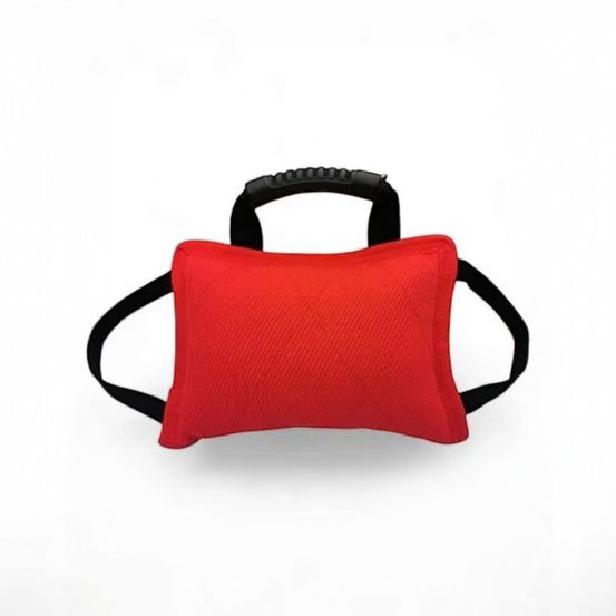 France croquettes coussin de jeu et de dressage pour chien 3 poignées - rouge