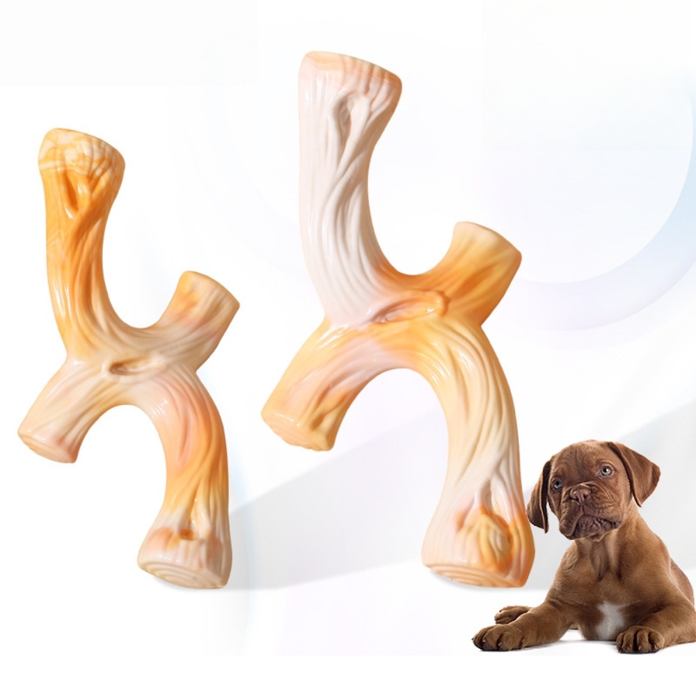 2 jouets à mâcher texturés en écorce pour chien