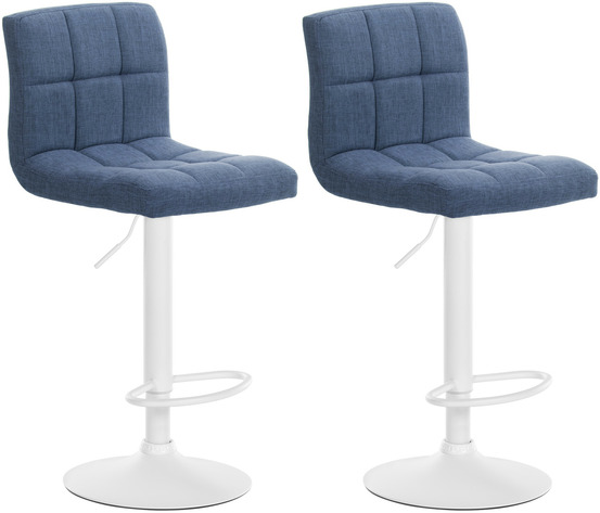 Lot de 2 tabourets de bar calma tissu blanc