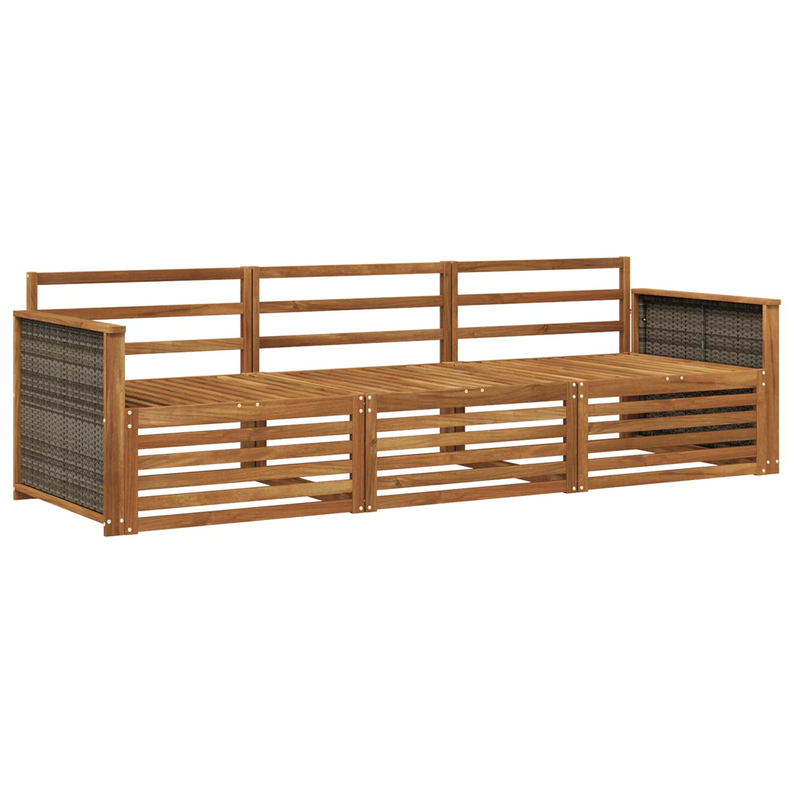Ensemble de canapés d'extérieur 3 pcs naturel