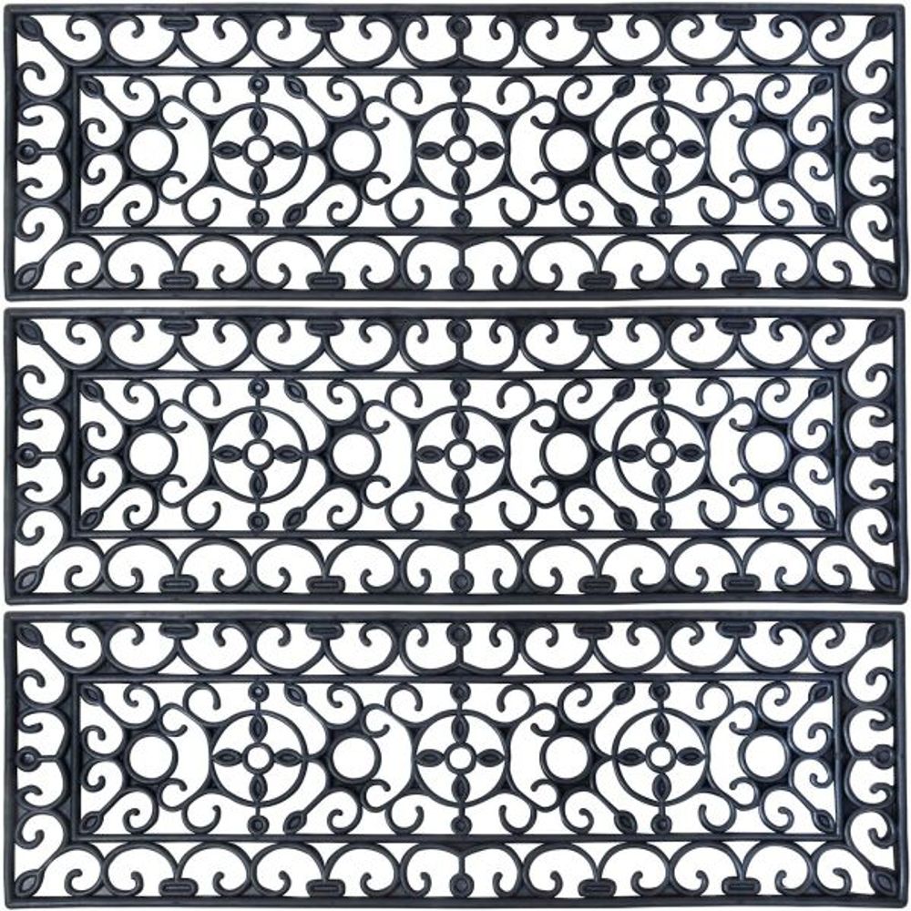 Tapis d'escalier antiglisse en caoutchouc lot de 3