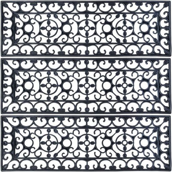 Tapis d'escalier antiglisse en caoutchouc lot de 3