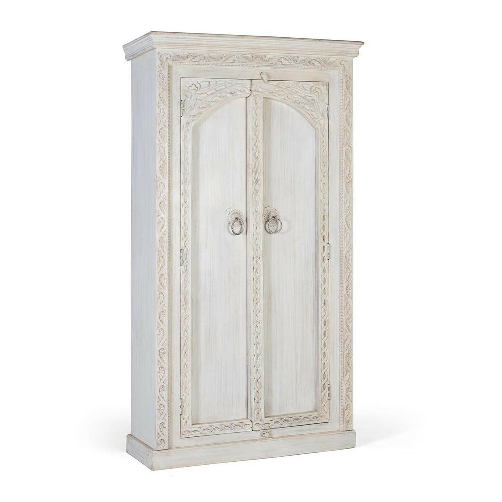 Armoire 2 portes bois blanc - norélie décoration d'autrefois