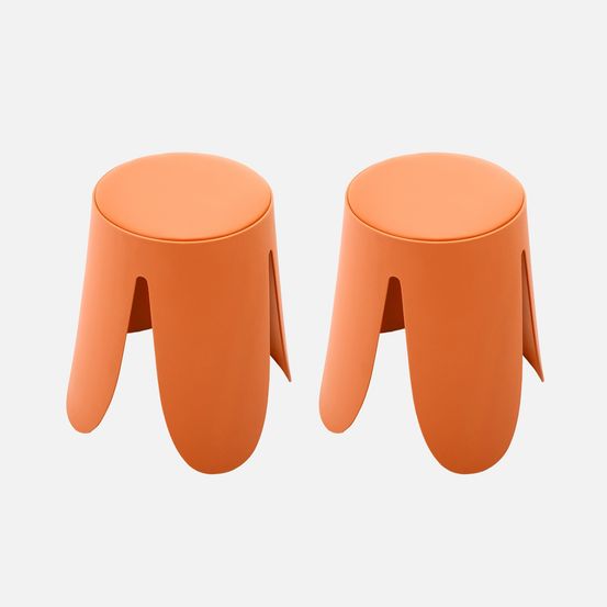 Set de 2 tabourets empilables, simili cuir, niki, ø30 / 44 x h46cm