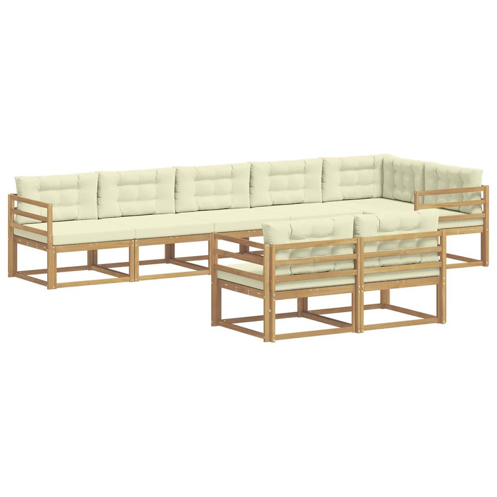 Ensemble de canapés d'extérieur 6 pc blanc et crème polyester
