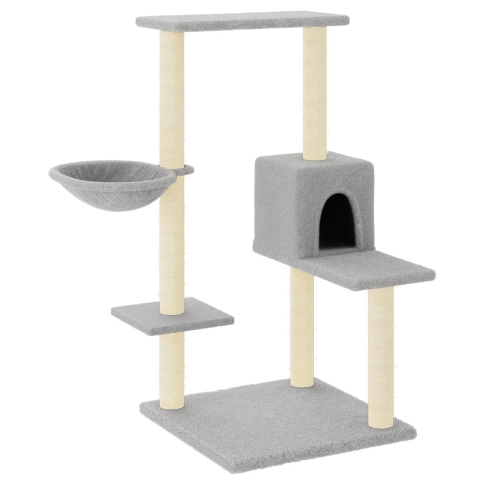Arbre à chat avec griffoirs en sisal gris clair 95 cm