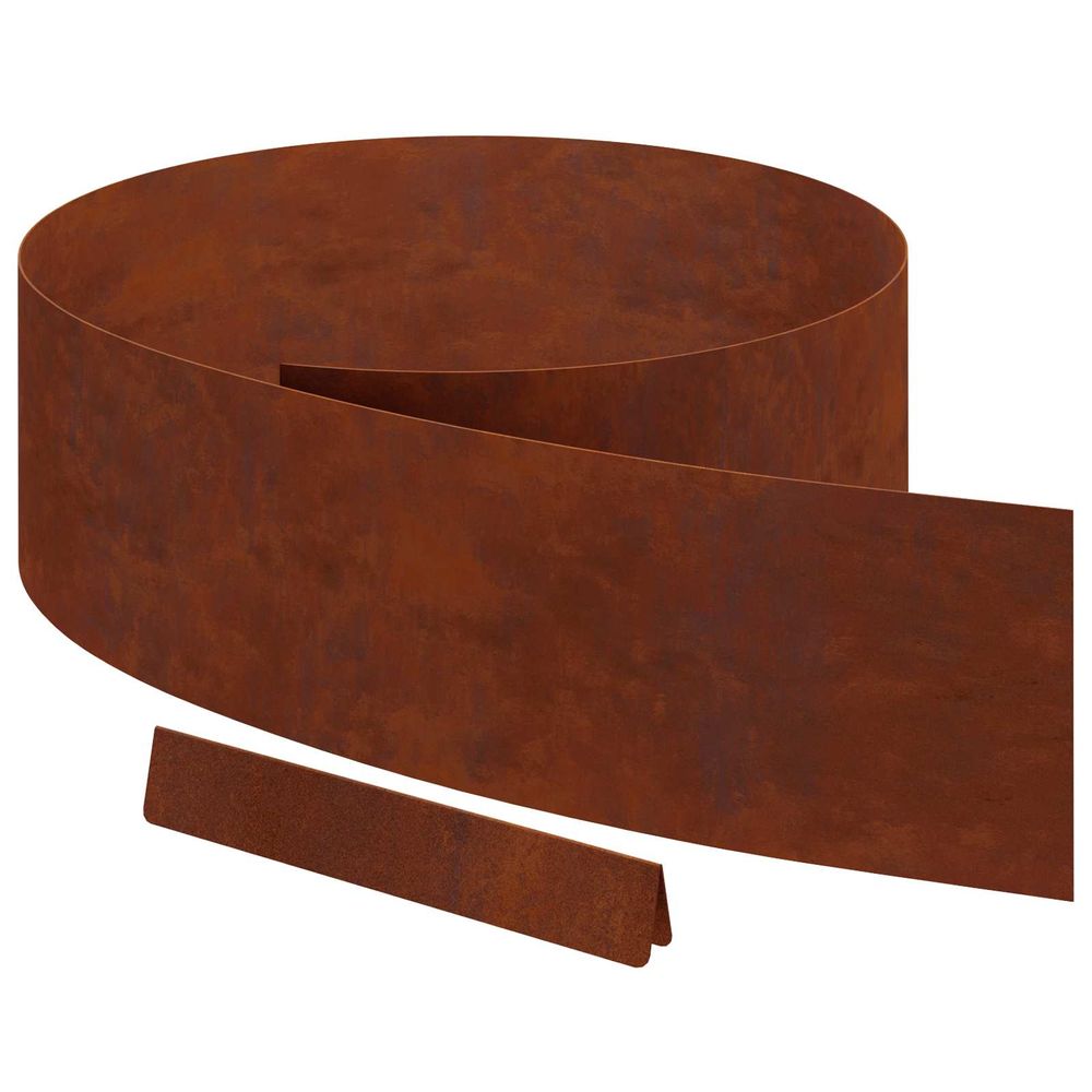 Bordure de pelouse 4 pc 450 x 20 cm acier patiné rouillé