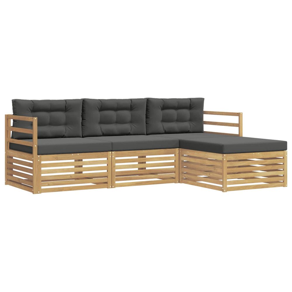 Ensemble de canapés d'extérieur 4 pc blanc et anthracite