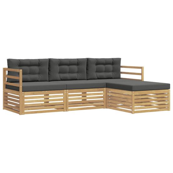 Ensemble de canapés d'extérieur 4 pc blanc et anthracite