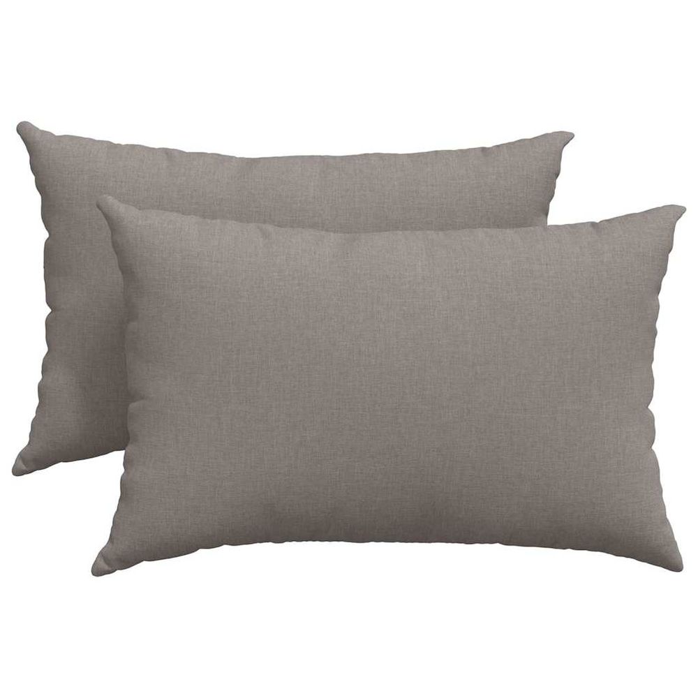Coussins de canapé 2 pc tissu taupe 60 x 40 cm