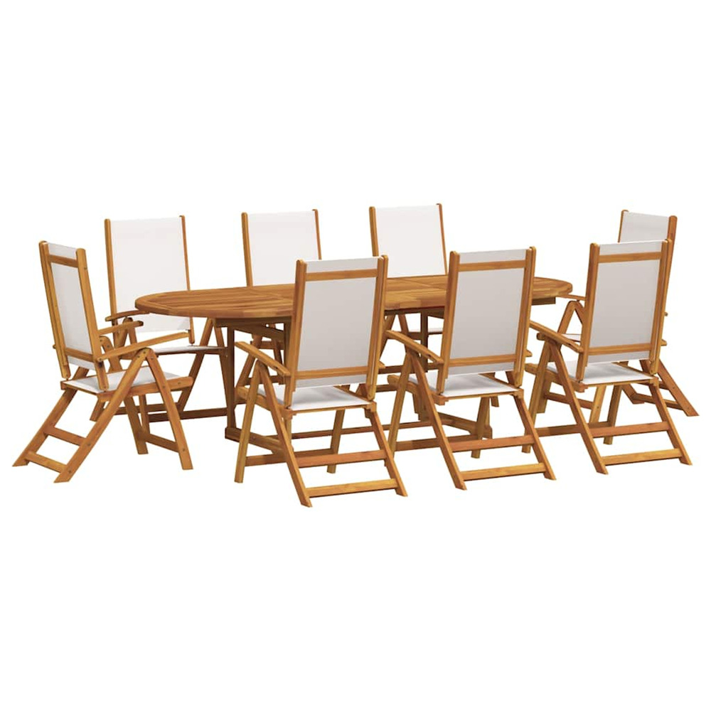 Ensemble à manger de jardin 7pcs bois d'acacia solide textilène