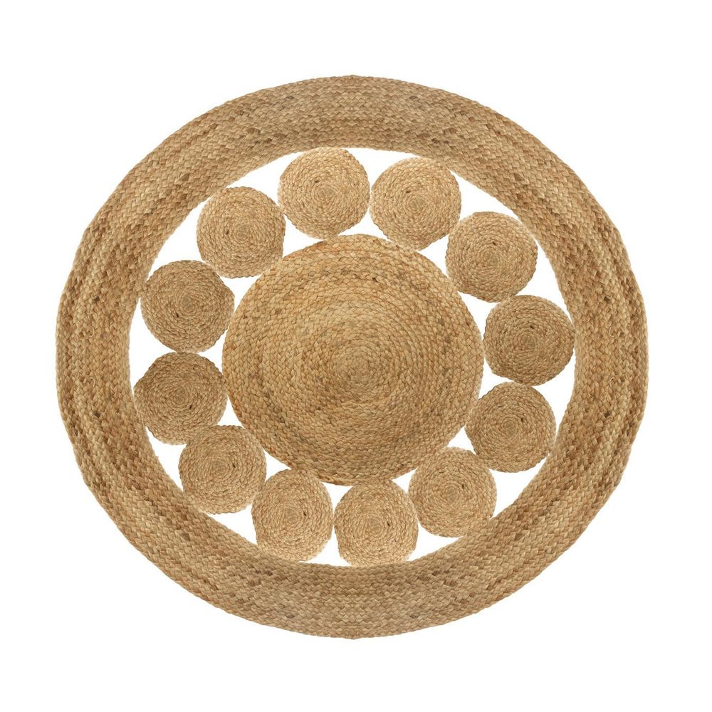 Tapis rond ajouré en jute d 120 cm