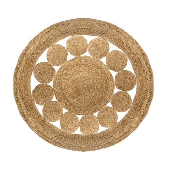 Tapis rond ajouré en jute d 120 cm