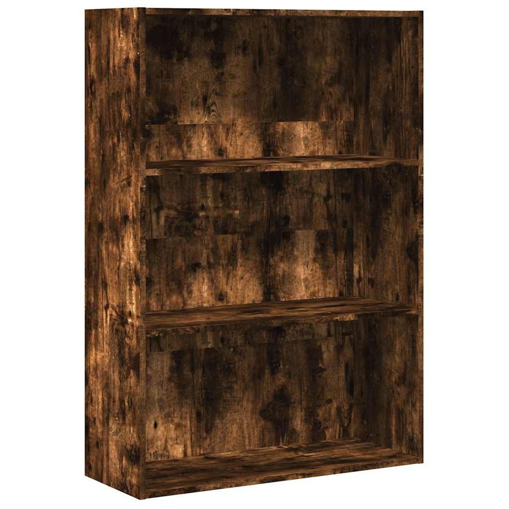 Bibliothèque chêne fumé 80x30x114 cm bois d'ingénierie