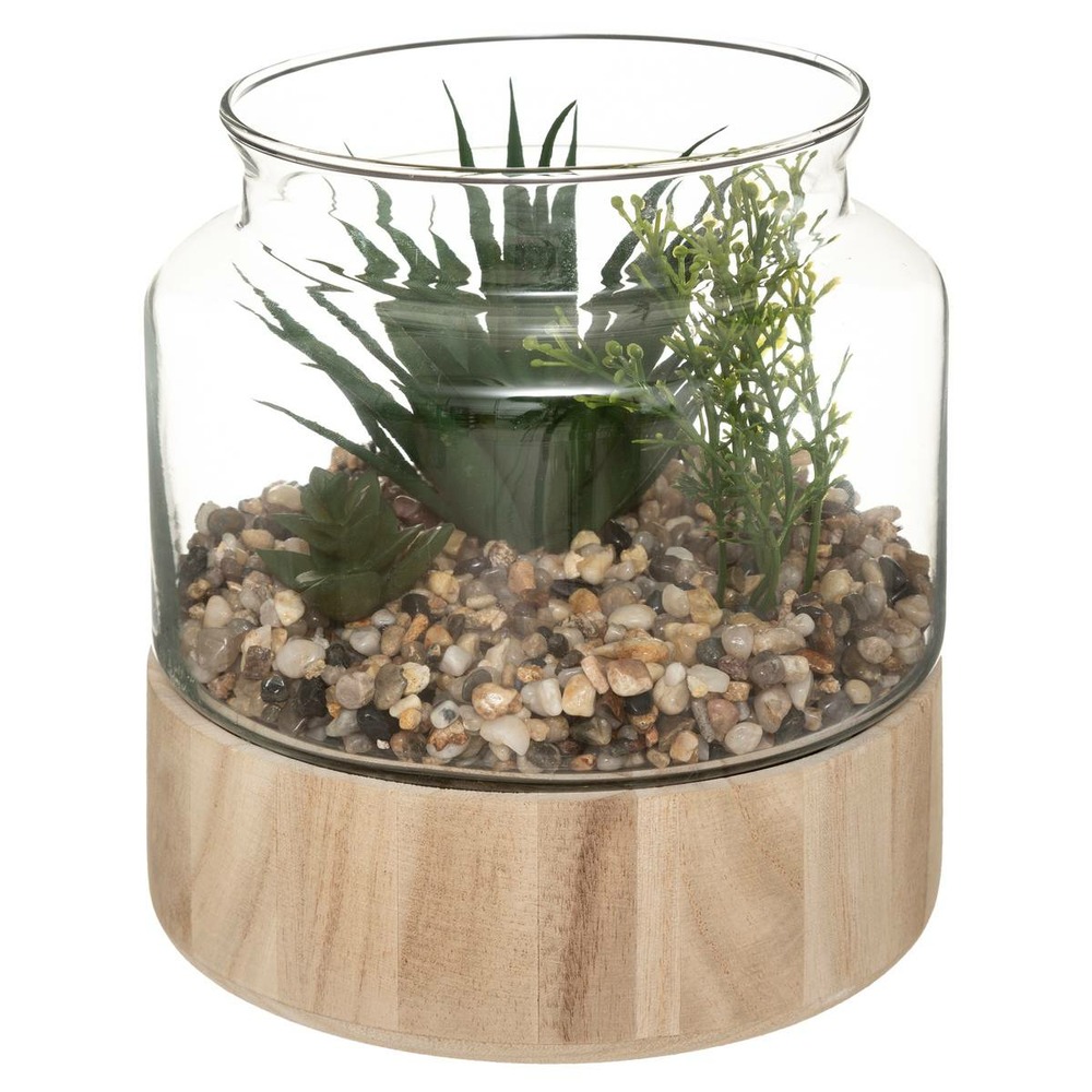 Plante artificielle terrarium - pot en verre - h17 - 5 cm