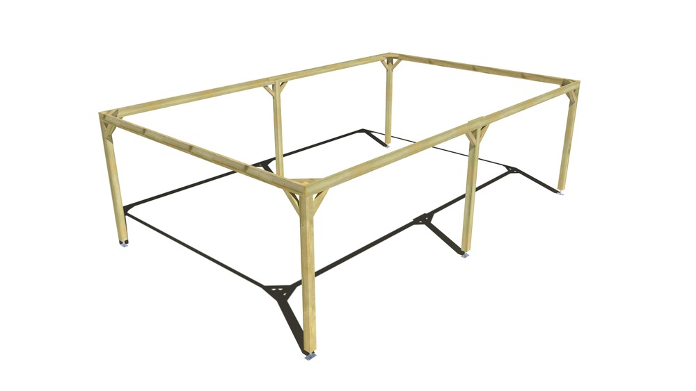 Pergola bois • 8m x 5m • indépendante • cadre simple • livraison comprise