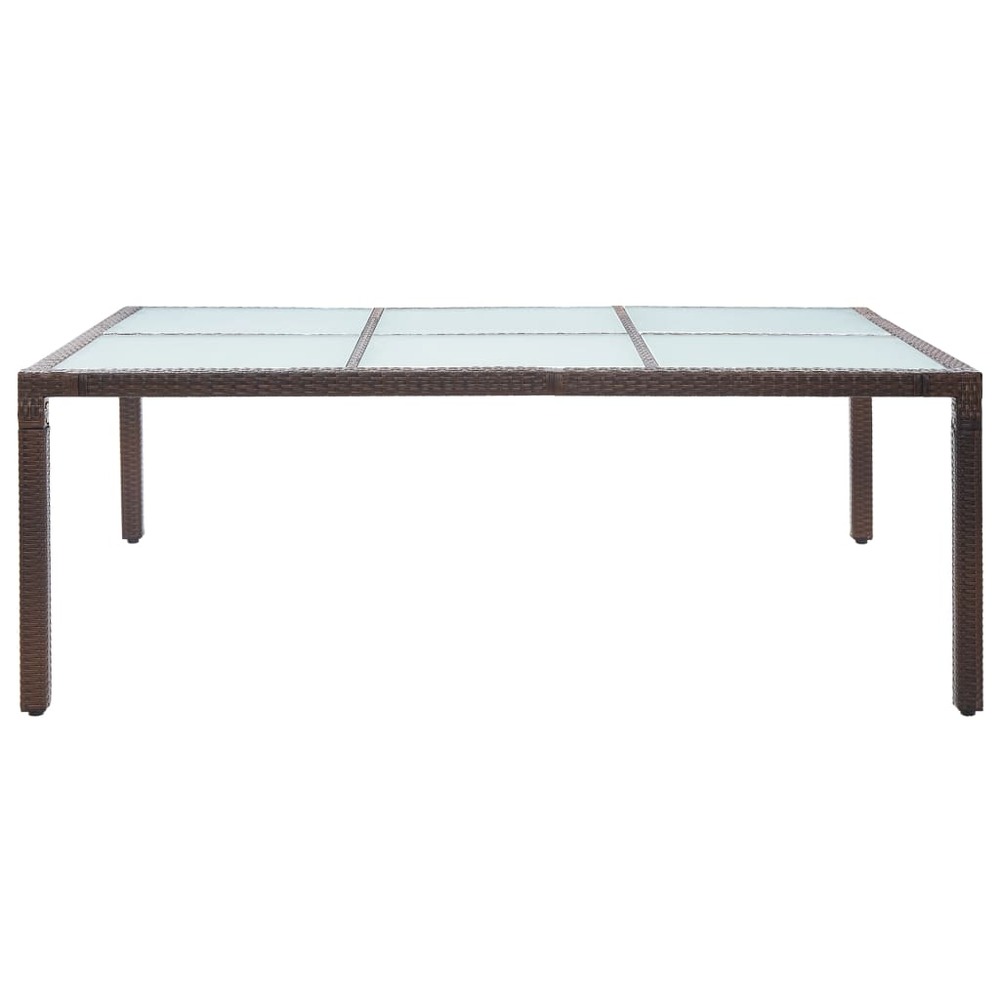 Table à dîner d'extérieur marron 200x150x74 cm résine tressée