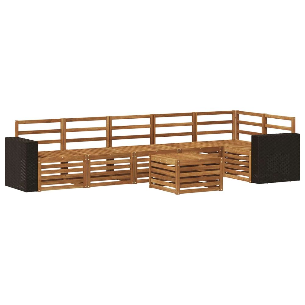 Ensemble de canapés d'extérieur 7 pc naturel polyester