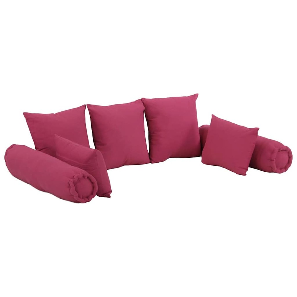 Ensemble d'oreillers décoratifs lot de 7 rose tissu