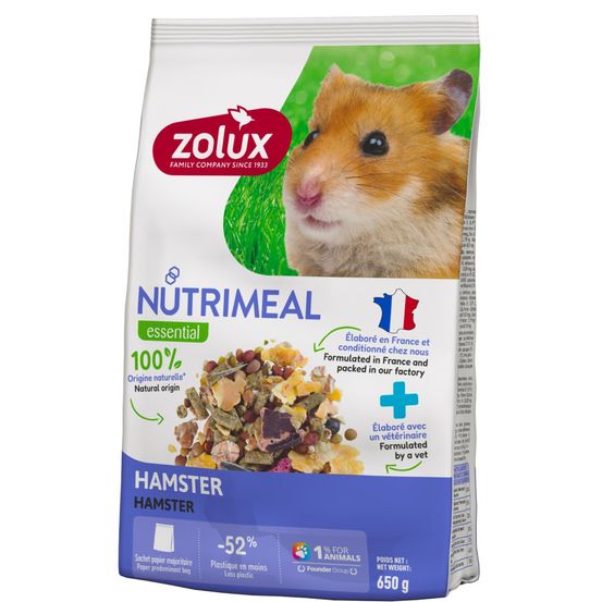 Aliment complet pour hamster, mélange de granulés, flocons et légumineuses