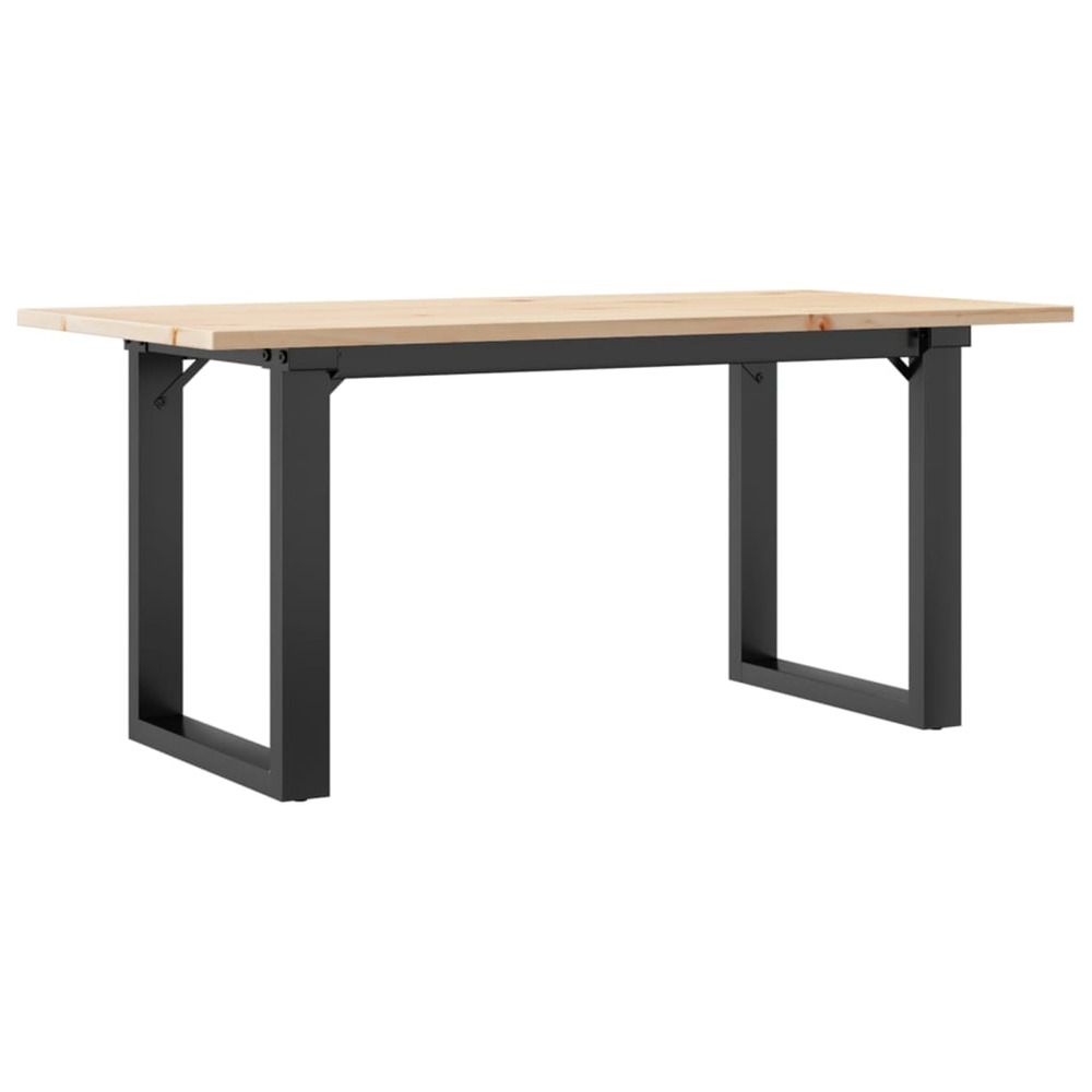 Table basse cadre en o 100x50x45 cm bois de pin massif et acier