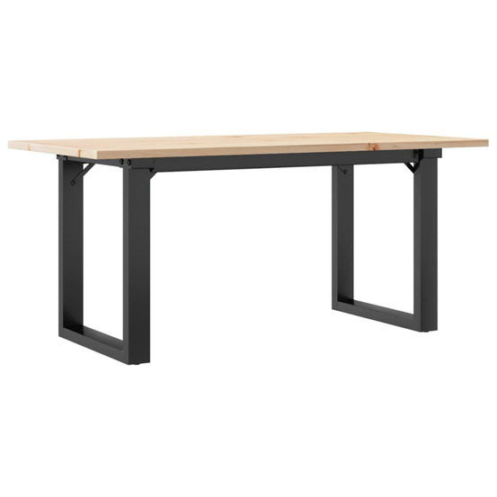 Table basse cadre en o 100x50x45 cm bois de pin massif et acier
