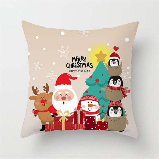 Housse de coussin de noël - noël et ses cadeaux