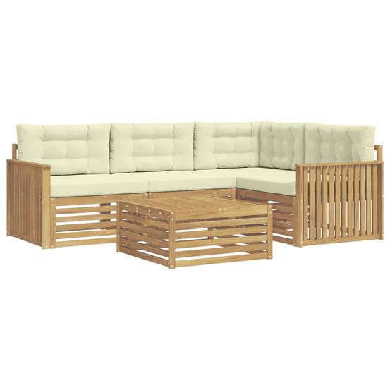 Ensemble de canapés d'extérieur 5 pc blanc et crème polyester