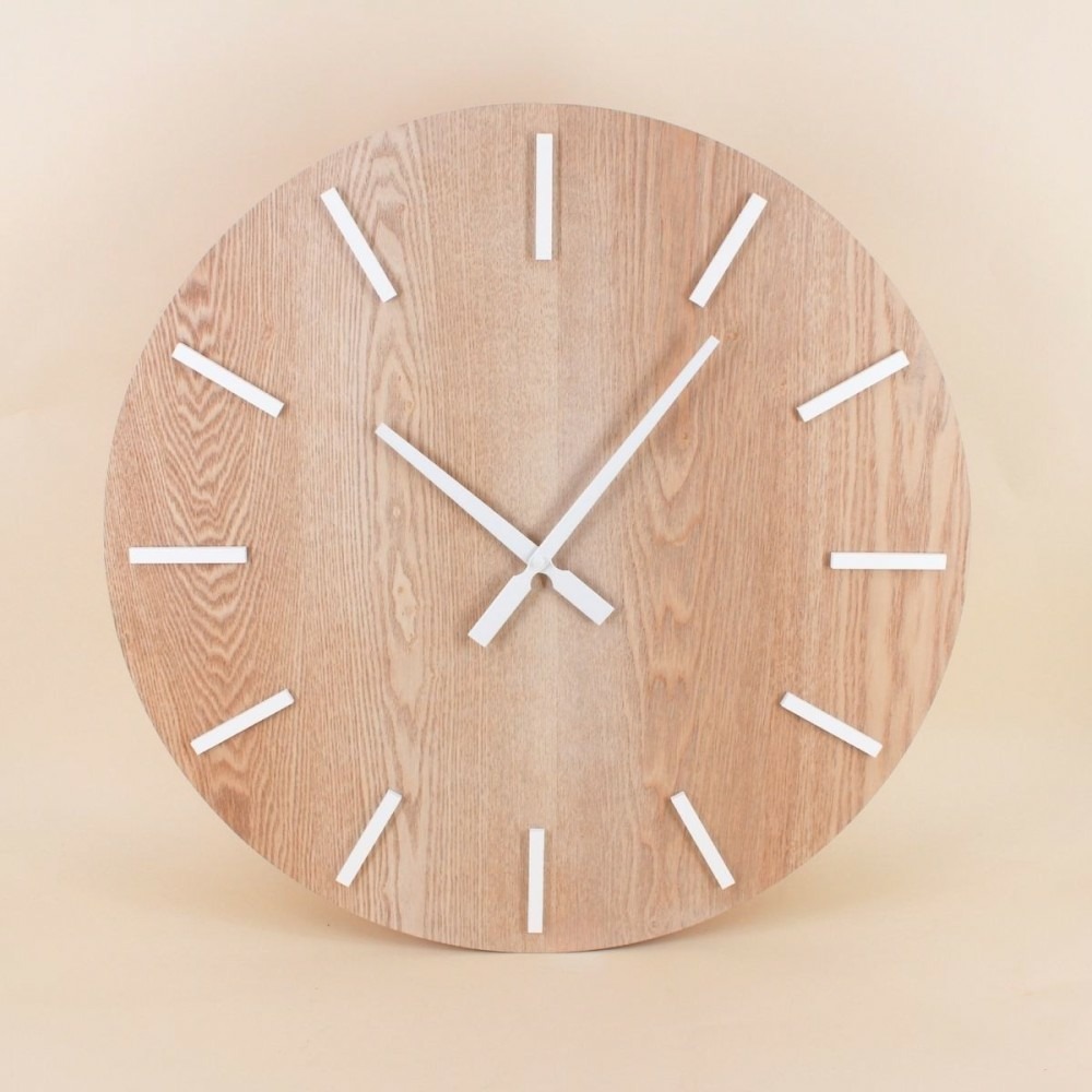 Horloge en bois et métal blanc 60cm
