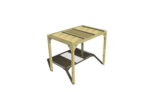 Pergola bois • 3m x 2m • indépendante • sens profondeur • lames orientables bioclimatiques incluses • livraison comprise