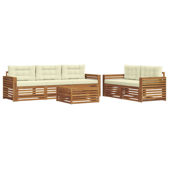 Ensemble de canapés d'extérieur 6 pcs naturel et crème