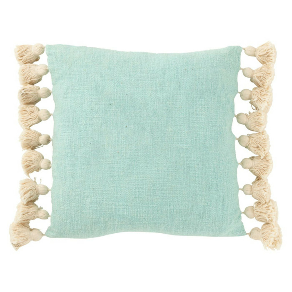 Coussin déco avec pompons 