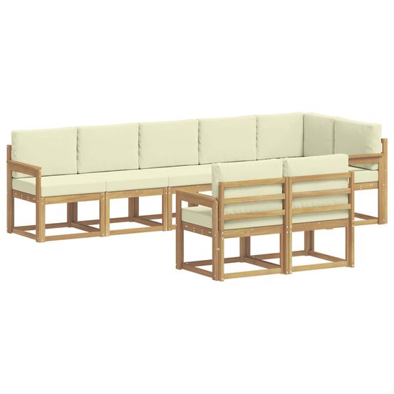 Ensemble de canapés d'extérieur 8 pc blanc et crème polyester
