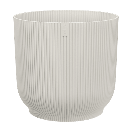 Cache-pot vibes fold rond elho - pot de 18cm - blanc soie