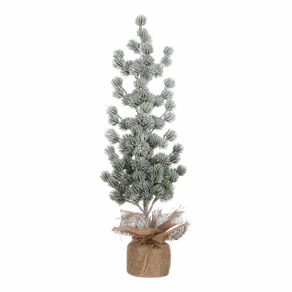 House of seasons - sapin de noël artificiel effet givre avec toile de jute h55