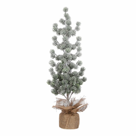 House of seasons - sapin de noël artificiel effet givre avec toile de jute h55