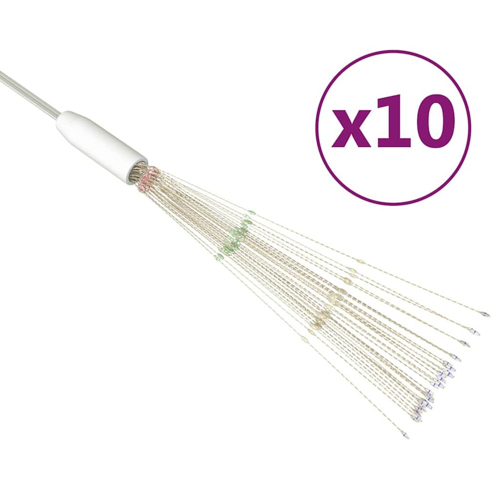 Feux d'artifice noël extérieur 10 pcs multicolore 20cm 1400 led