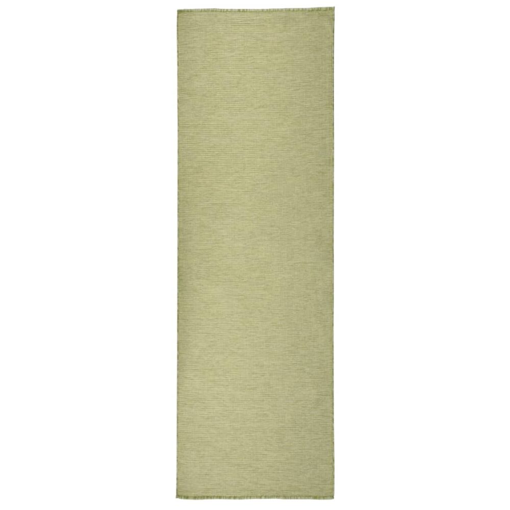 Tapis à tissage plat d'extérieur 80x250 cm vert