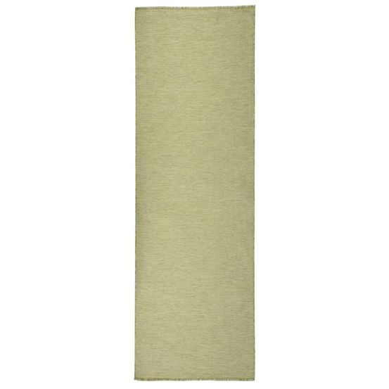 Tapis à tissage plat d'extérieur 80x250 cm vert